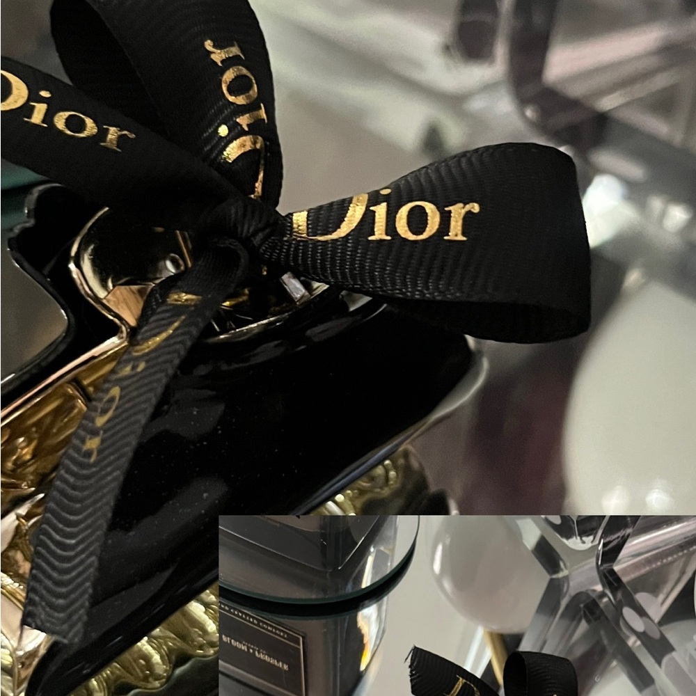 Dior Luxurious Black and Gold Ribboned Hair Clip